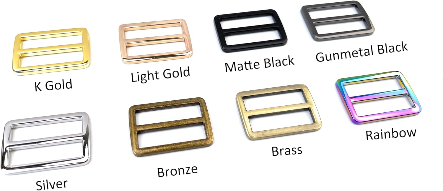 10 Pcs Metal Tri Glide Slides for Straps | Premium Zinc Alloy Heavy-Duty Construction Smooth Strap Adjustment Wear-Resistant Finish DIY & Replacement Projects