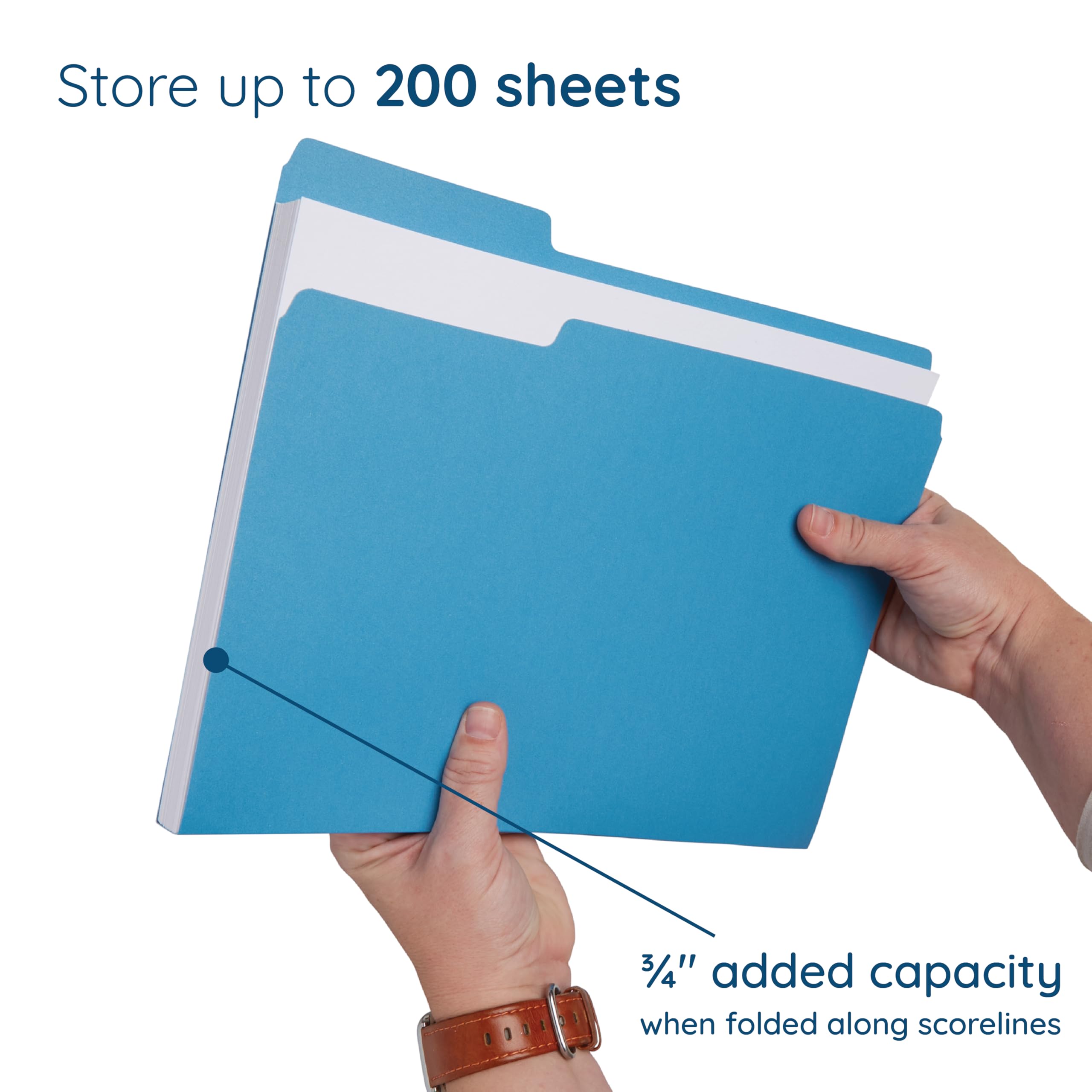 Filing Folders 11 Pt Orange Folders, 1/3 Cut Top Tab – Assorted, Letter ...