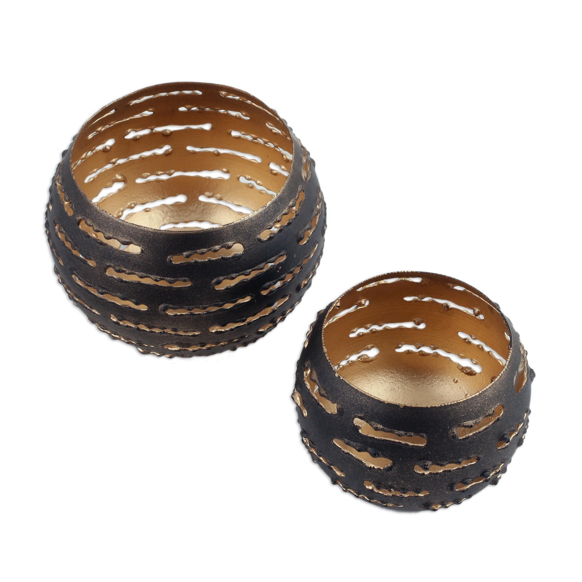 Bougeoirs de table en acier marron NOVICA 7,6 cm salon moderne