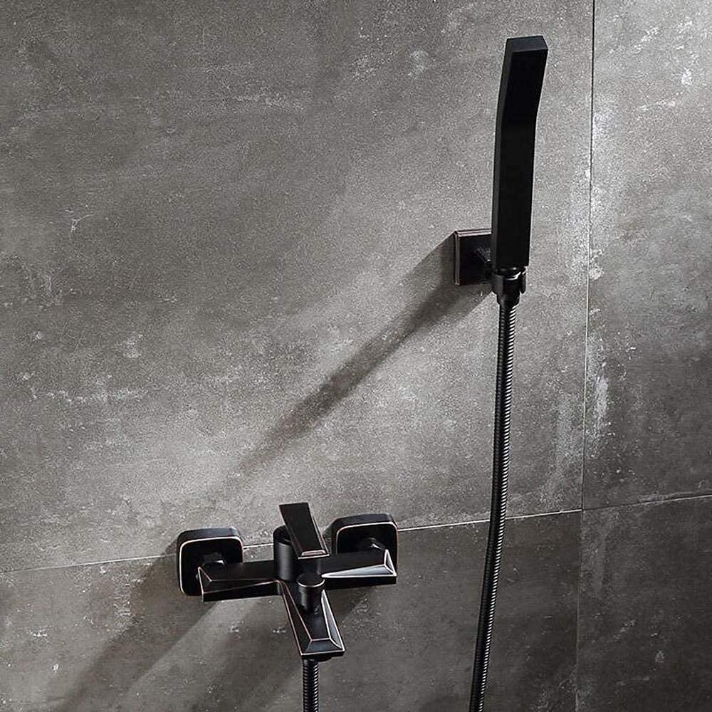 Robinet de baignoire chaud et froid pour bain relaxant noir mate
