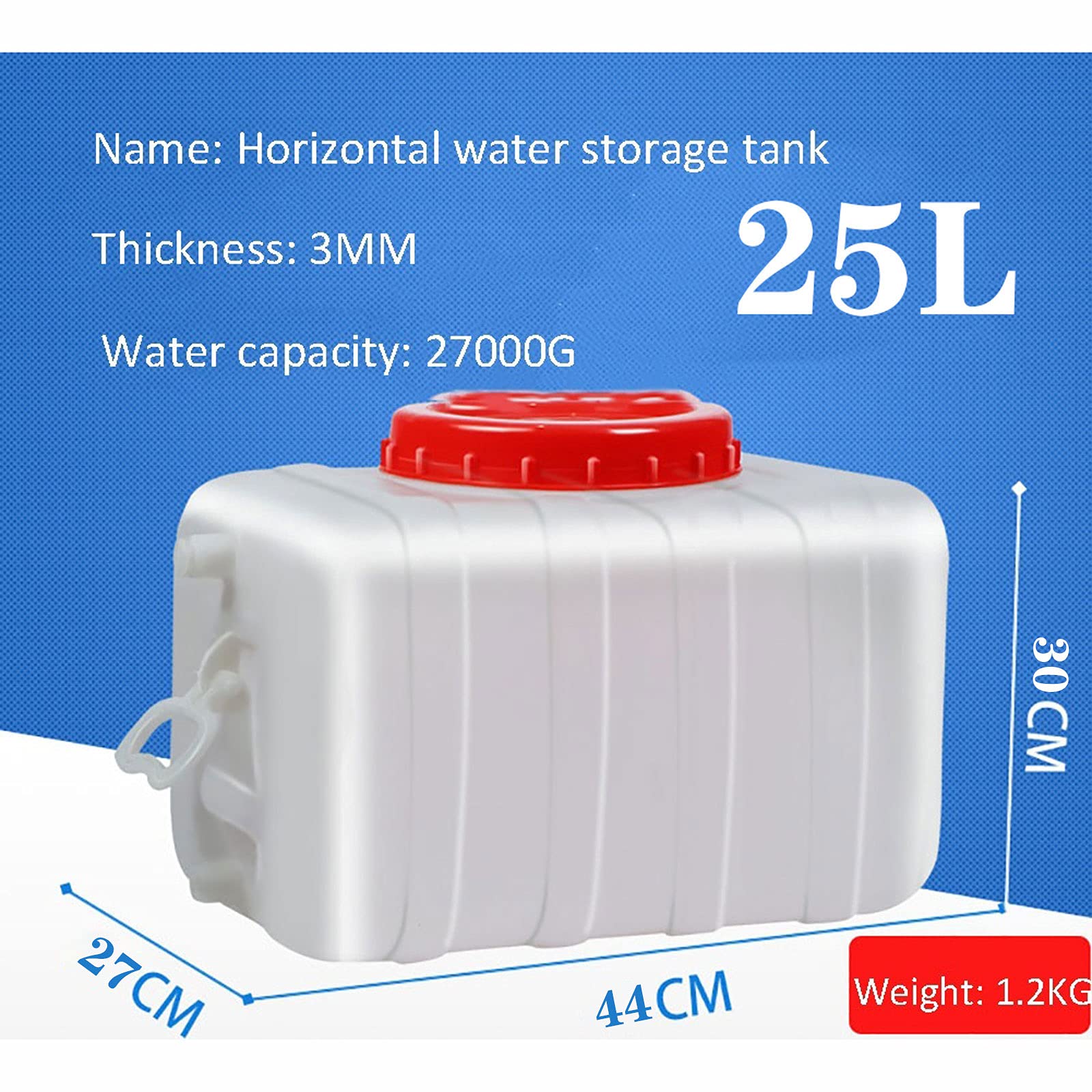 Wasserkanister Wasserbehälter mit Wasserhahn 45l Kunststoff Reise-Desktop-Behälter Lebensmittelqualität HDPE-Polyethylen-Rohmaterial Indoor- oder Outdoor-Camping-Notfall mit Ventil und Wasse(Size:25L)