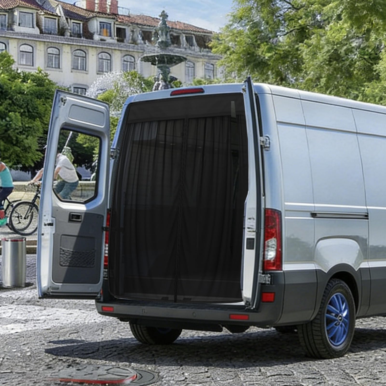 Insektennetz Ersatz für Iveco Daily 2014-2026, Auto Hintertür Heckklappe Insektennetz, Einschichtiges Netz Magnetische Moskitonetze Atmungsaktiv Insekten für Outdoor Camping
