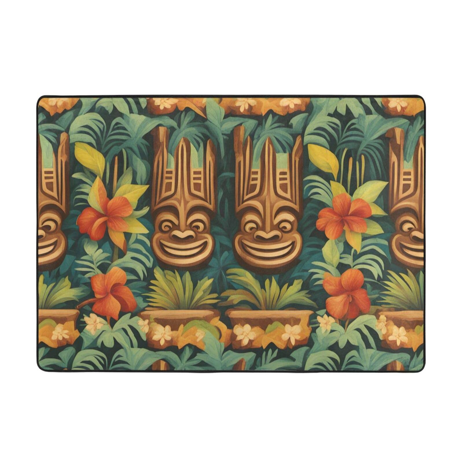Tapis de sol doux BROLEO Aloha Tiki fini les parquets froids et bruyants dans le salon