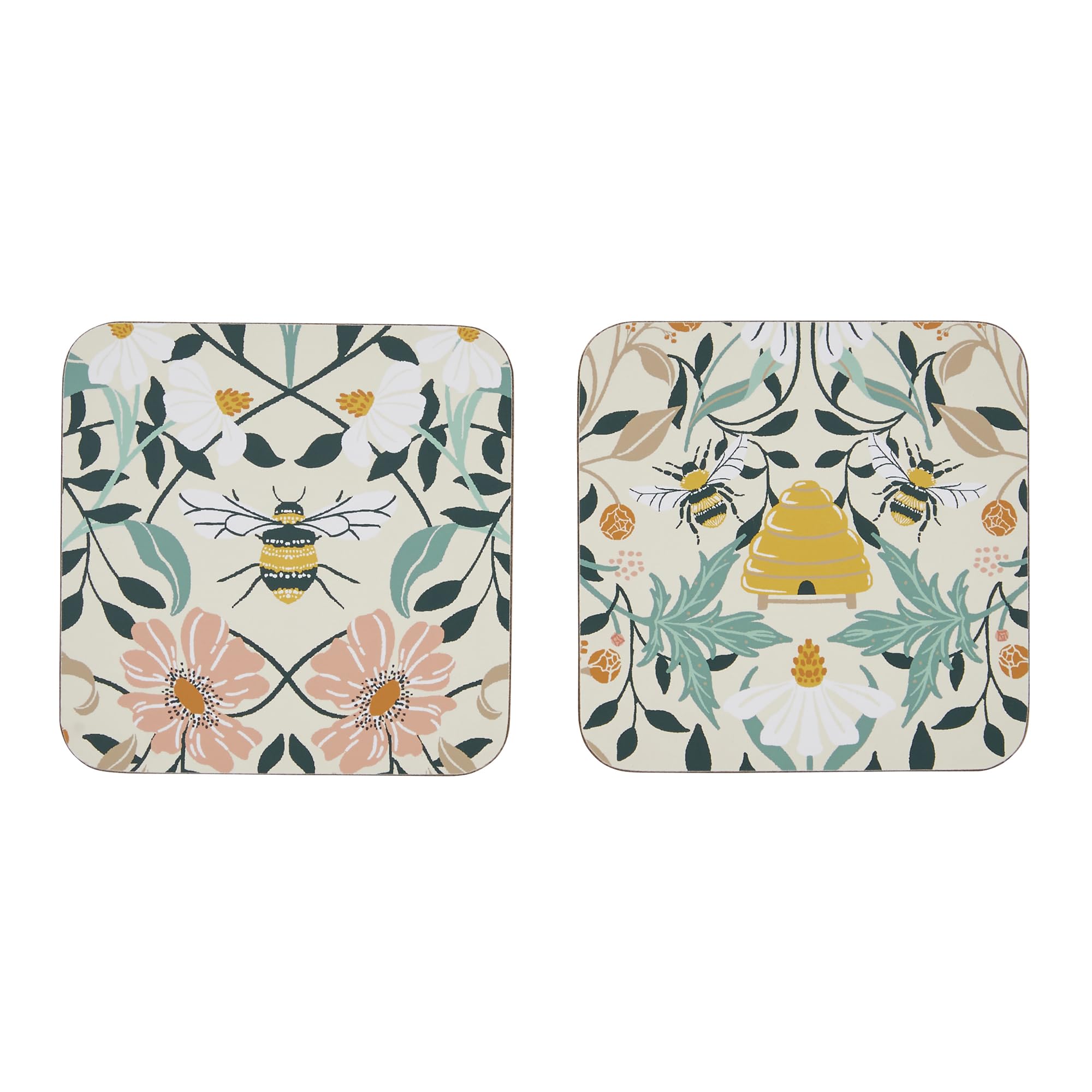 Ulster Weavers Bee Bloom MDF Coasters - Yellow - 4 Pack