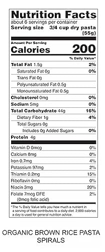 Vista 2 de Tinkyada Espirales de pasta de arroz integral orgánico sin gluten, 12 onzas (paquete de 6)