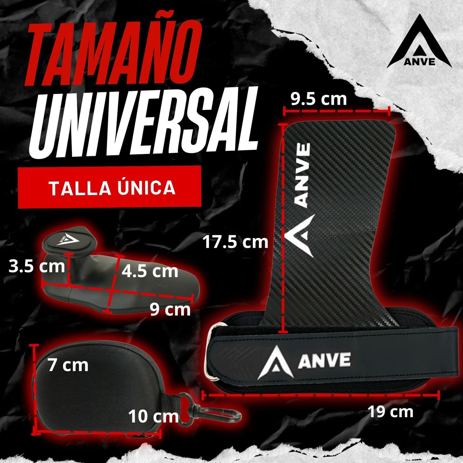 ANVE Calleras Crossfit Microfibra Carbono Bolsa Almacenamiento Agarre Silicona