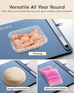 iTRUSOU Electric Warming Tray - Full Surface Heating,Rollable & Portable,Premium Silicone Nano-Material,3 Temperature Settings,Auto Shut-Off -Versatile Food Warmer for Gatherings,Parties,Everyday Use