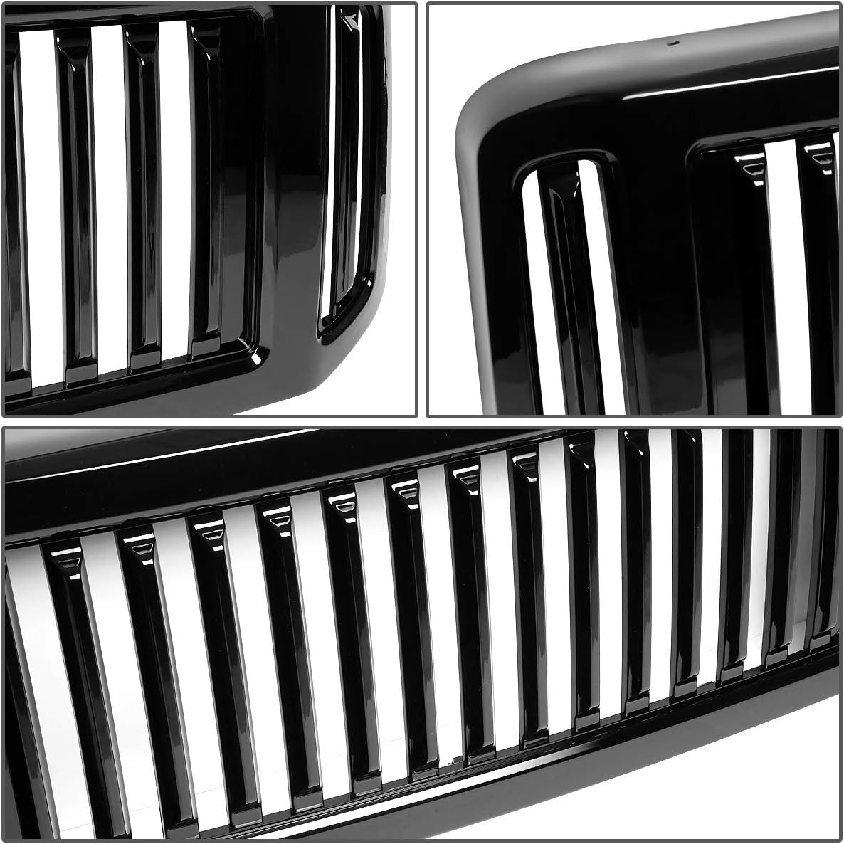 PM PERFORMOTOR Badgeless Vertical Fence Front Bumper Grille Grill Compatible with 2005 Ford Excursion, 05-07 Ford F-250 / F-350 / F-450 / F-550 Super Duty, Black,PM-GR-0056
