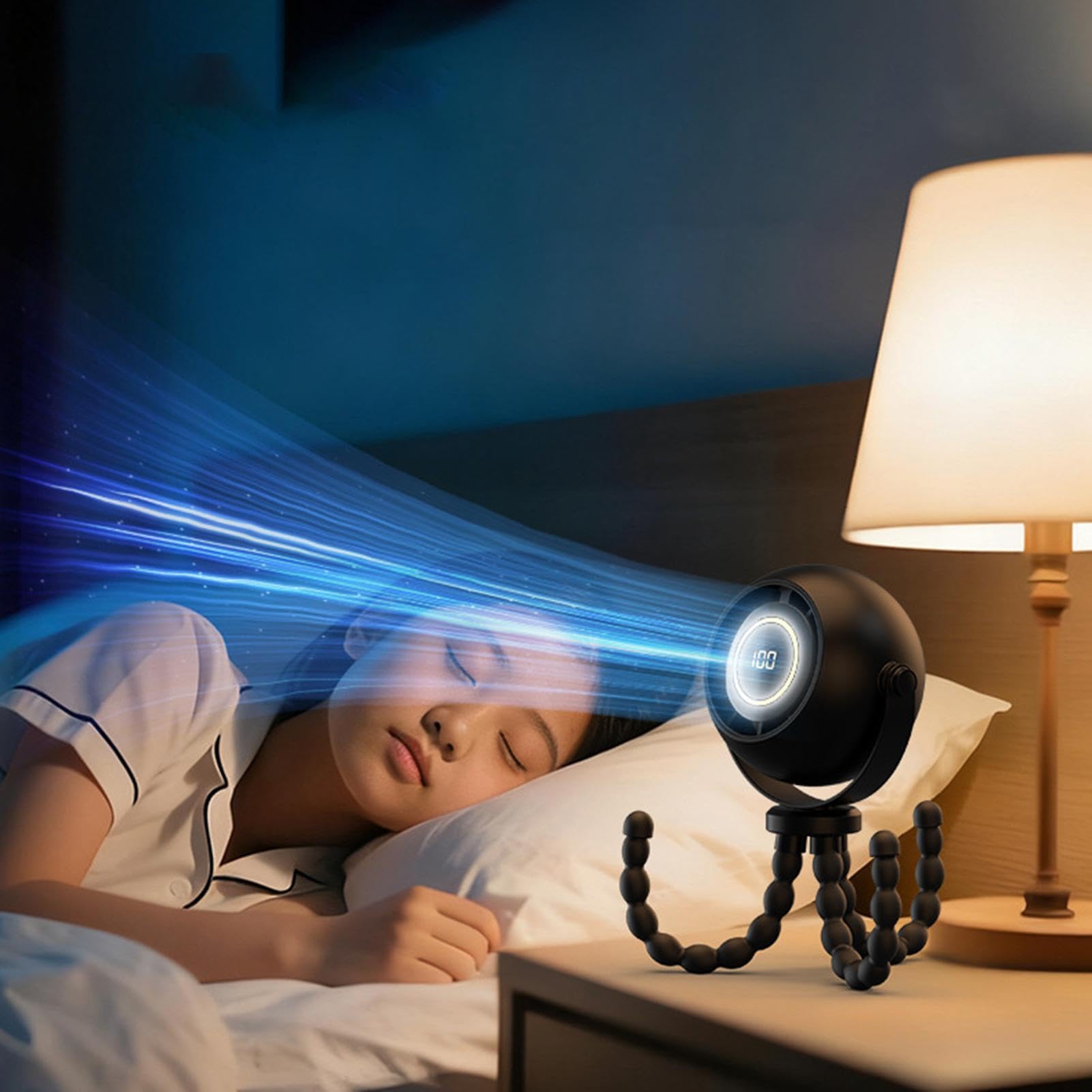 Ventilatore per Passeggino Ricaricabile Senza Pale Display LED | Ventilatore Portatile Personale a Clip per Lettino Camera Da Camera Bambini Casa Viaggio Esterno Spiaggia