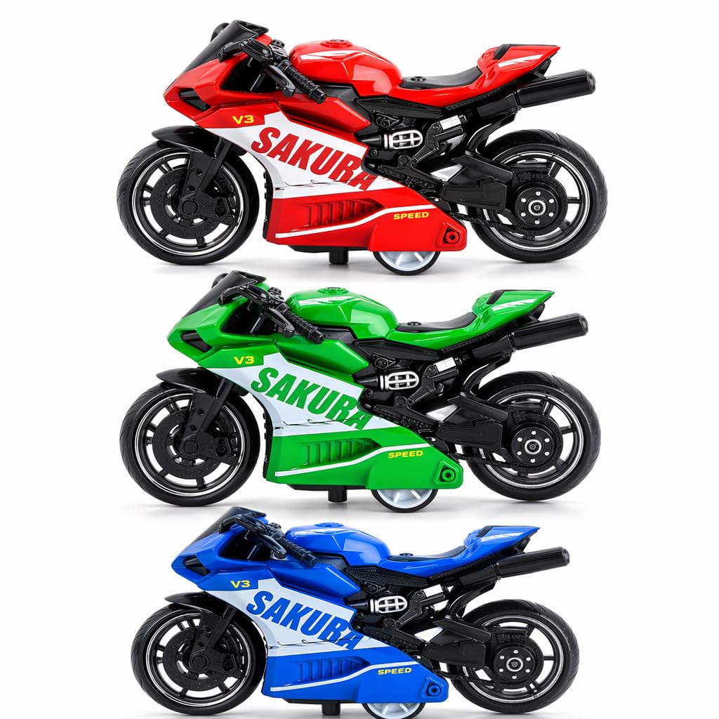 WNXBFO Motorbike Model, Motorbike Model Set of Three, Hand-Eye Coordination Practice, Interactive Hobby Sharing, Collectors Display, Travel Entertainment, Sensory Leisure Activities