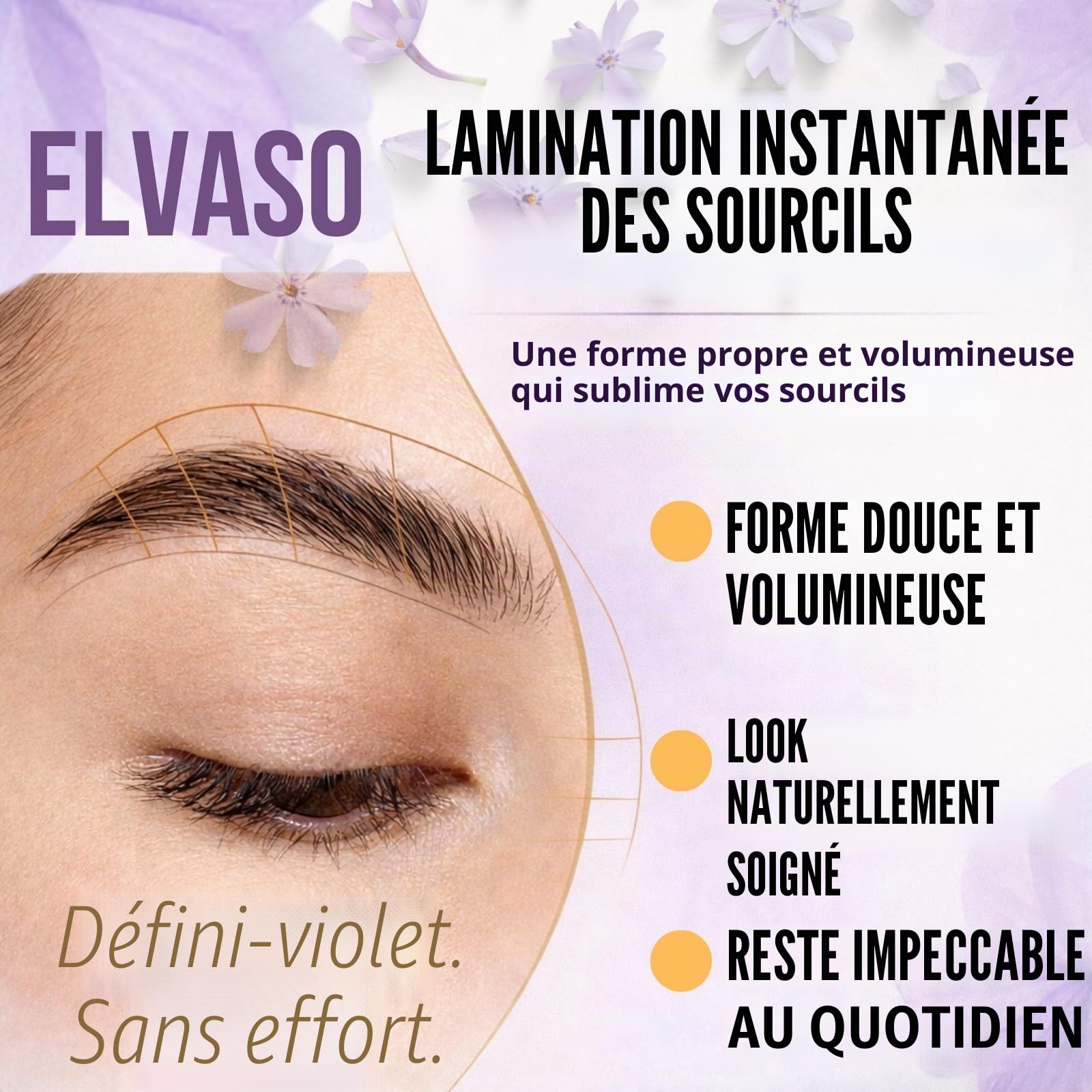 Brow Lift Kit Sourcil, 2-en-1 Kit Rehaussement de Cils et – Trousse Professionnelle pour des Cils Recourbés et des Sourcils plus Denses, Résultat de Salon à la Maison avec Instructions Faciles