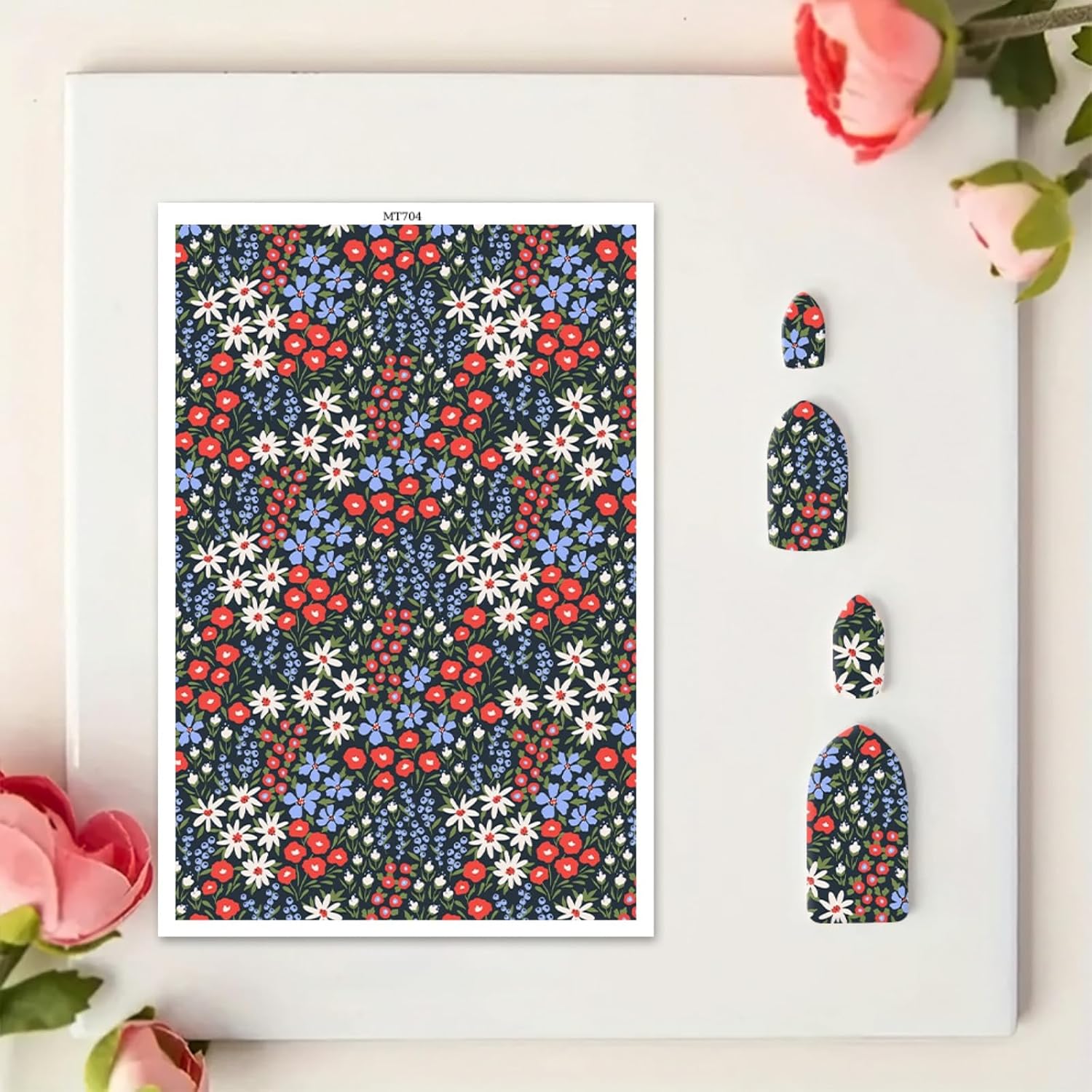 Briartw 10 Sheets Polymer Clay Transfer Paper - Classic Garden Pattern - Per Sheet 5.82 x 3.93 inch - Water-Soluble Transfer Sheets Disposable Stickers for DIY Clay Jewelry Earrings Making