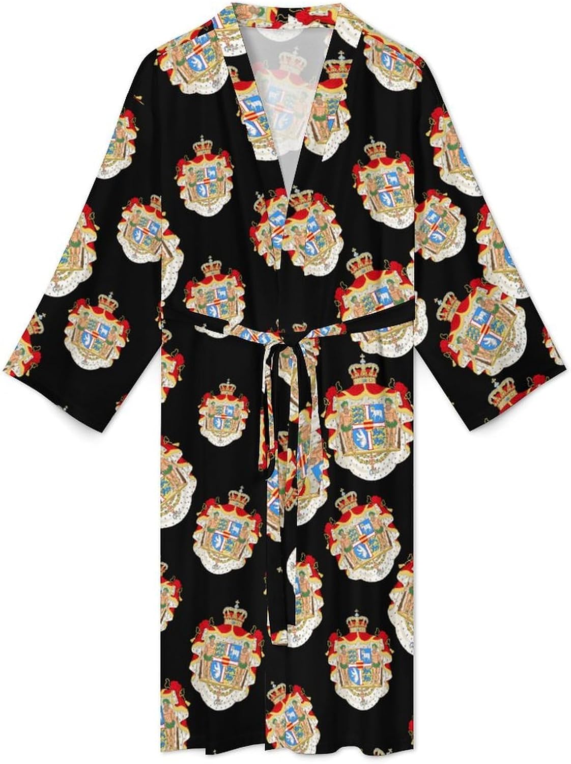Coat of Arms of Denmark Mens Robe Long Bathrobe for Women Bath Robes Lightweight Soft Printed Sleepwear