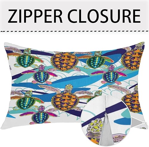 Miniatura 3 de Sea Ocean Turtle Summer22 12x18 Pillow Cover Set of 2 Throw Pillow Cases with Zipper Bed Pillow Protectors Cushion Case for Sofa Bedroom Car Home