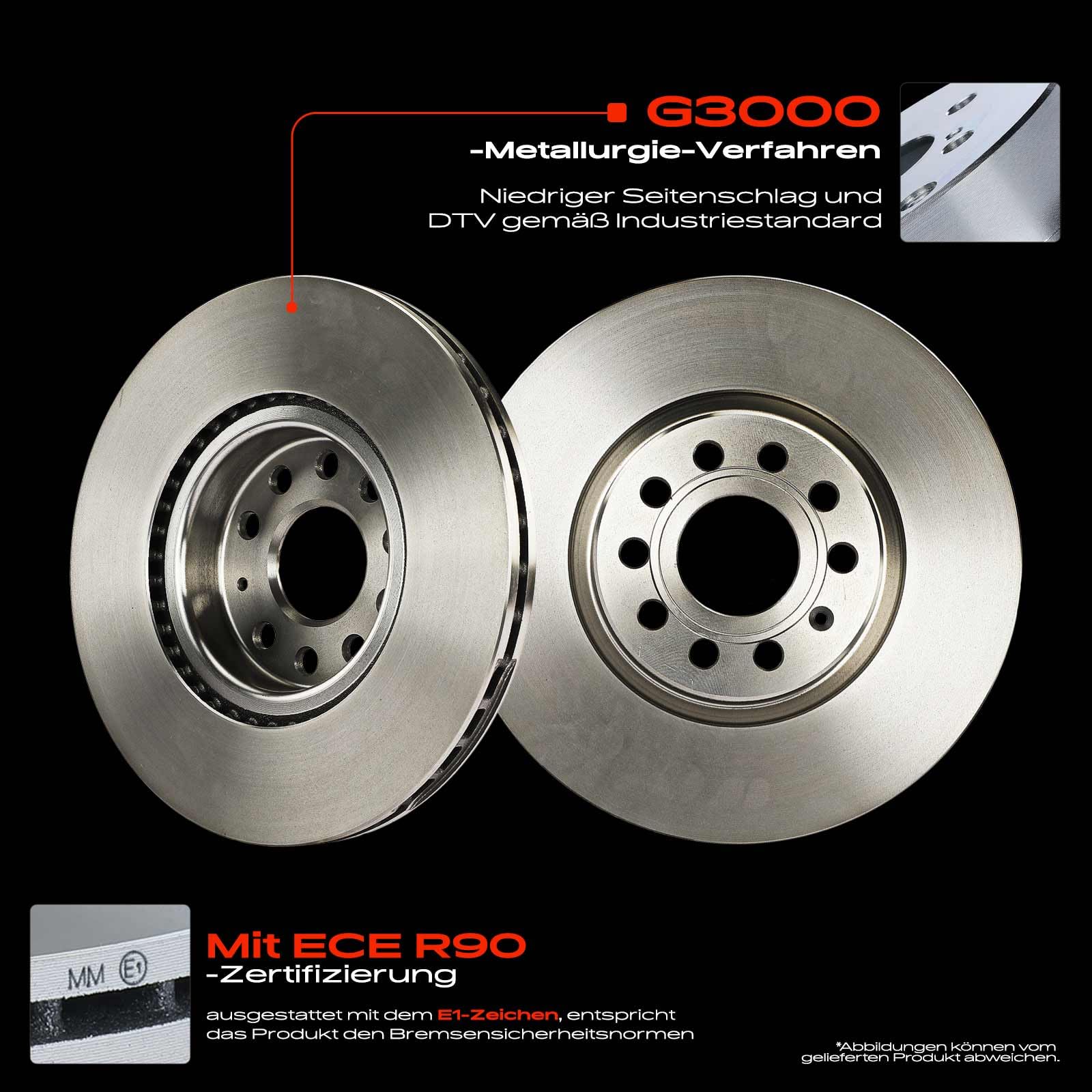 Frankberg 2 x tarcze hamulcowe, tarcze hamulcowe, przednie kompatybilne z Cadd.y IV MPV SAB SAJ 2,0 L 2015-2020 Golf V 1K1 1,4 l 3,2 l 2003-2008 Passa.t 362 1,4 l 3,6 l 2010-2014 Replace # 1K066 15301