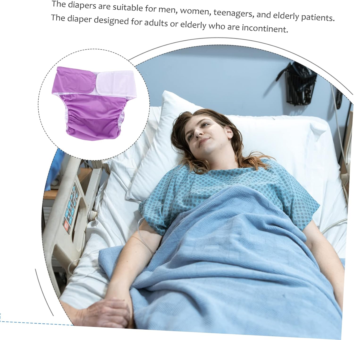 Healeved Washable Adult Diapers for Breathable Cloth Pants for Elderly Leak Design Comfortable Fit for Men and Women for Hospital Use