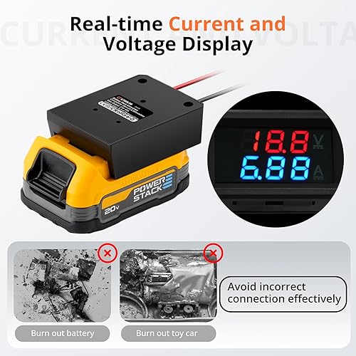 Miniatura 3 de Adaptador de batería para Dewalt 20v, para adaptador de batería Milwaukee de 18 V, para Power Wheels Adaptador de batería con pantalla LED, fusible,