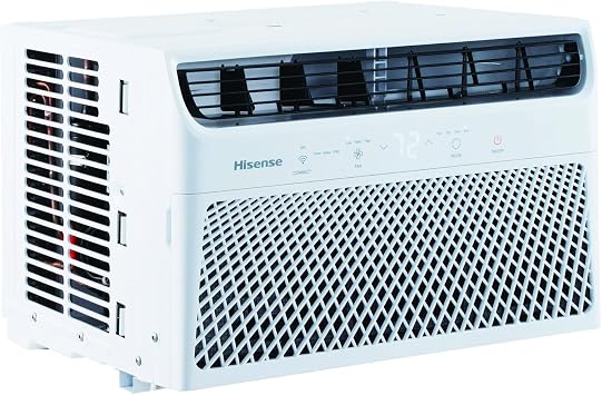 Hisense 8,000 BTU 115V Smart Window Air Conditioner with Wi-fi Control, Dehumidifier, and Remote, Window AC Unit for Apartment, Bedroom, Medium Rooms up to 350 Square Feet in White