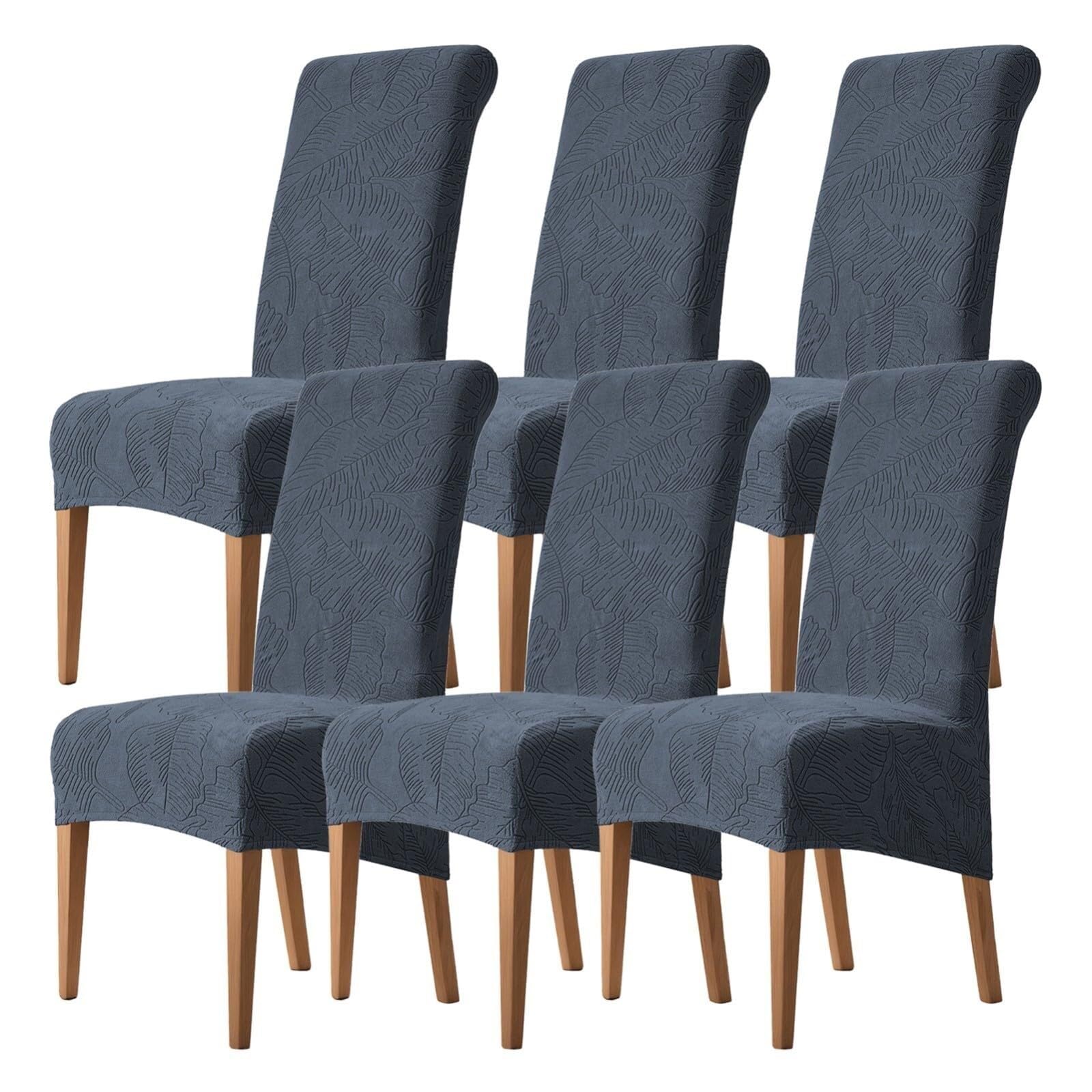 NMVAWIPT Stretch High-Back Dining Chair Covers, Removable Washable Protectors For Home, Restaurant, Banquet(#4,6Pcs)