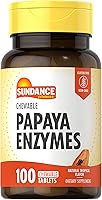 Vista 1 de Sundance Enzimas de papaya 100 tabletas masticables Sabor tropical natural Suplemento vegetariano, sin OMG y sin gluten
