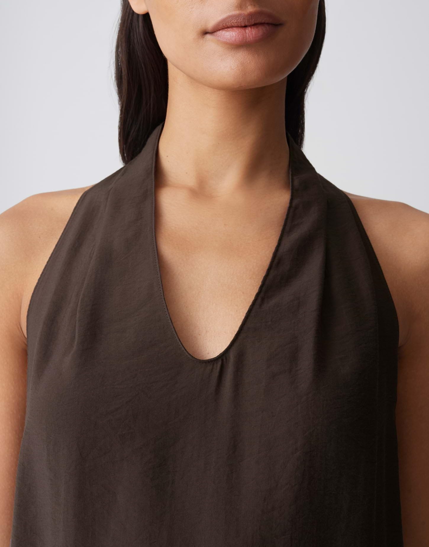 OPUS Damen Midikleid | Neckholderkleid aus feinem Modal Mix