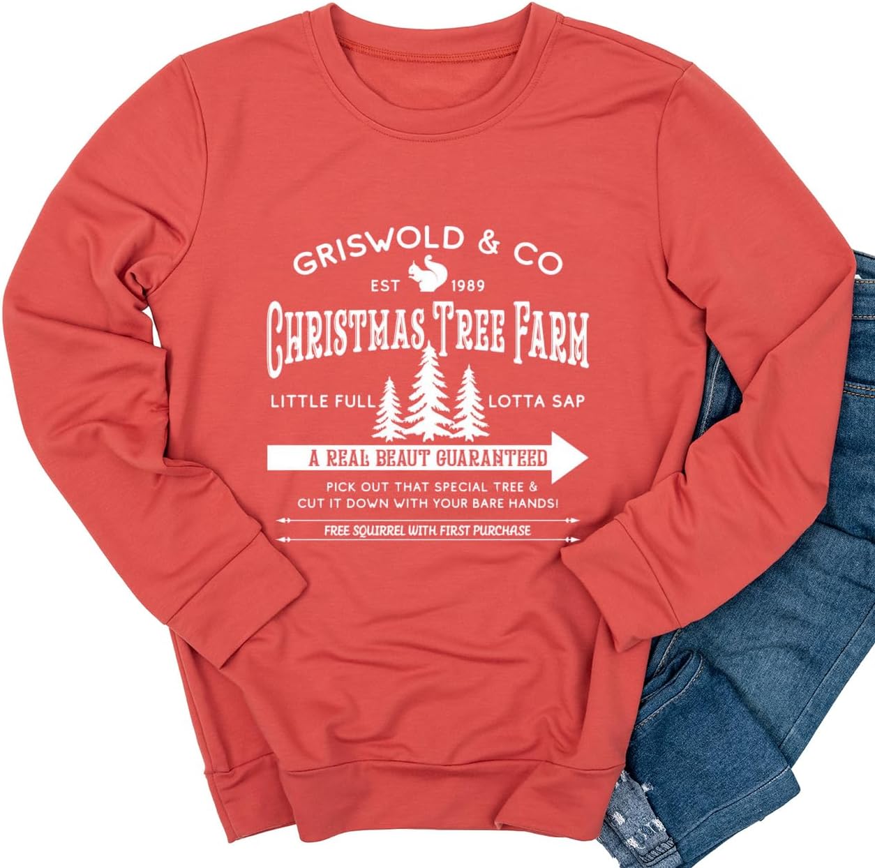 Dahuiya Christmas Sweatshirts For women Funny Christmas Sweater Cozy Holiday Graphic Tops