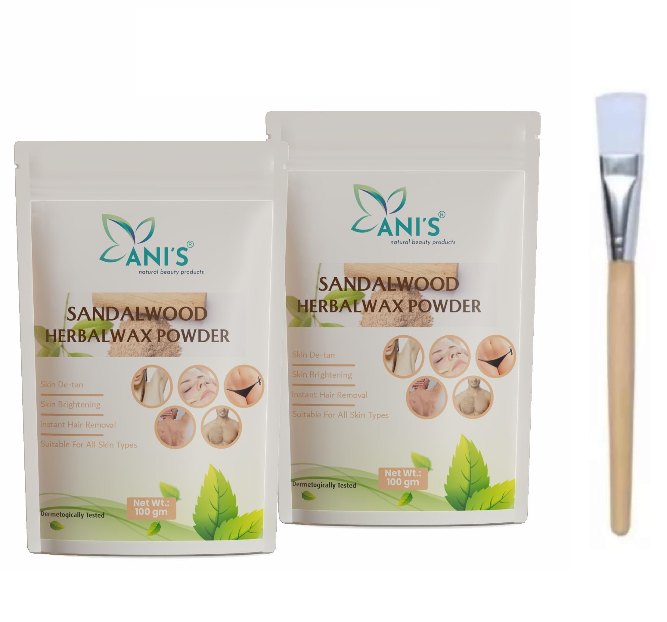 Ani's Sandalwood Herbalwax Powder for Hair Removal, Pack of 2, 100g Each, SLS & Paraben Free, All Skin Types-image-37