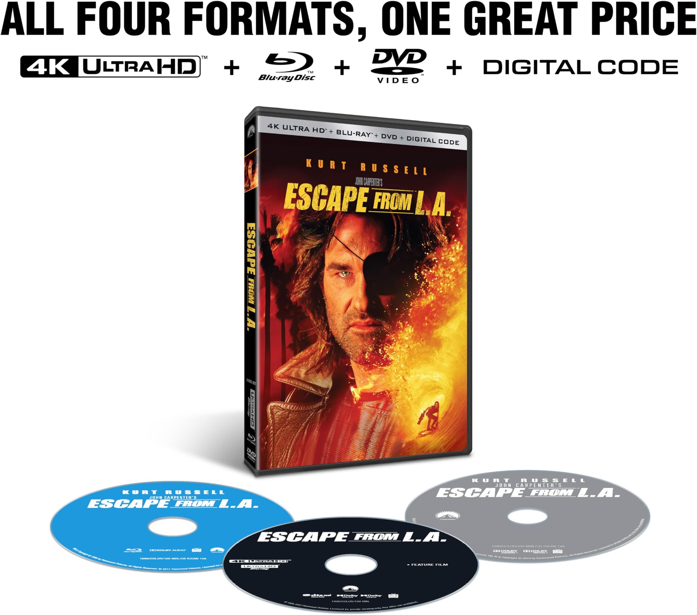 John Carpenter's Escape From L.A. 4K UHD + Blu-ray + DVD + Digital