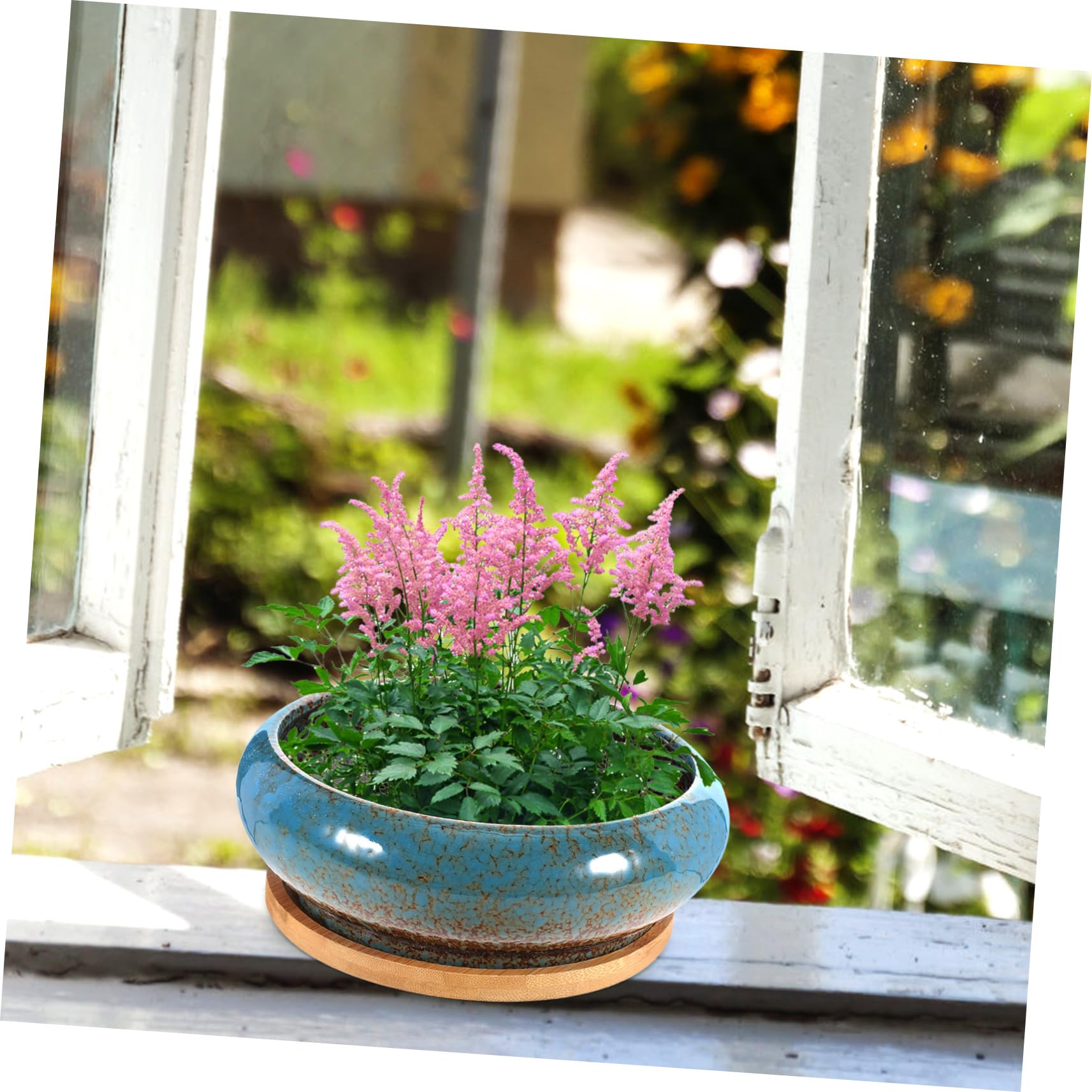 2 Stück Bonsai Trainingstöpfe aus Keramik mit Untersetzer