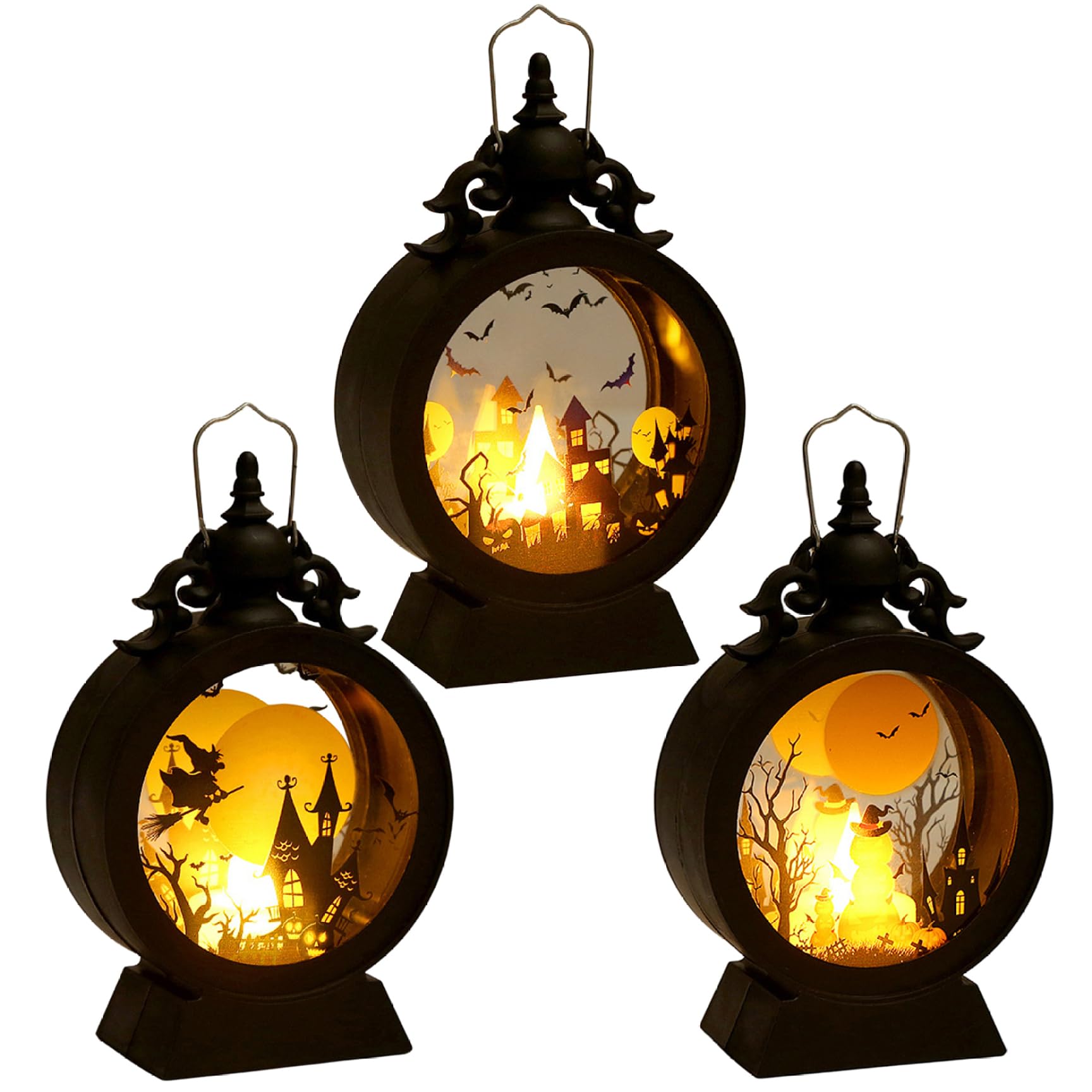 Lanterne d'Halloween suspendre LED pour décorer un repas de Noël chaleureux