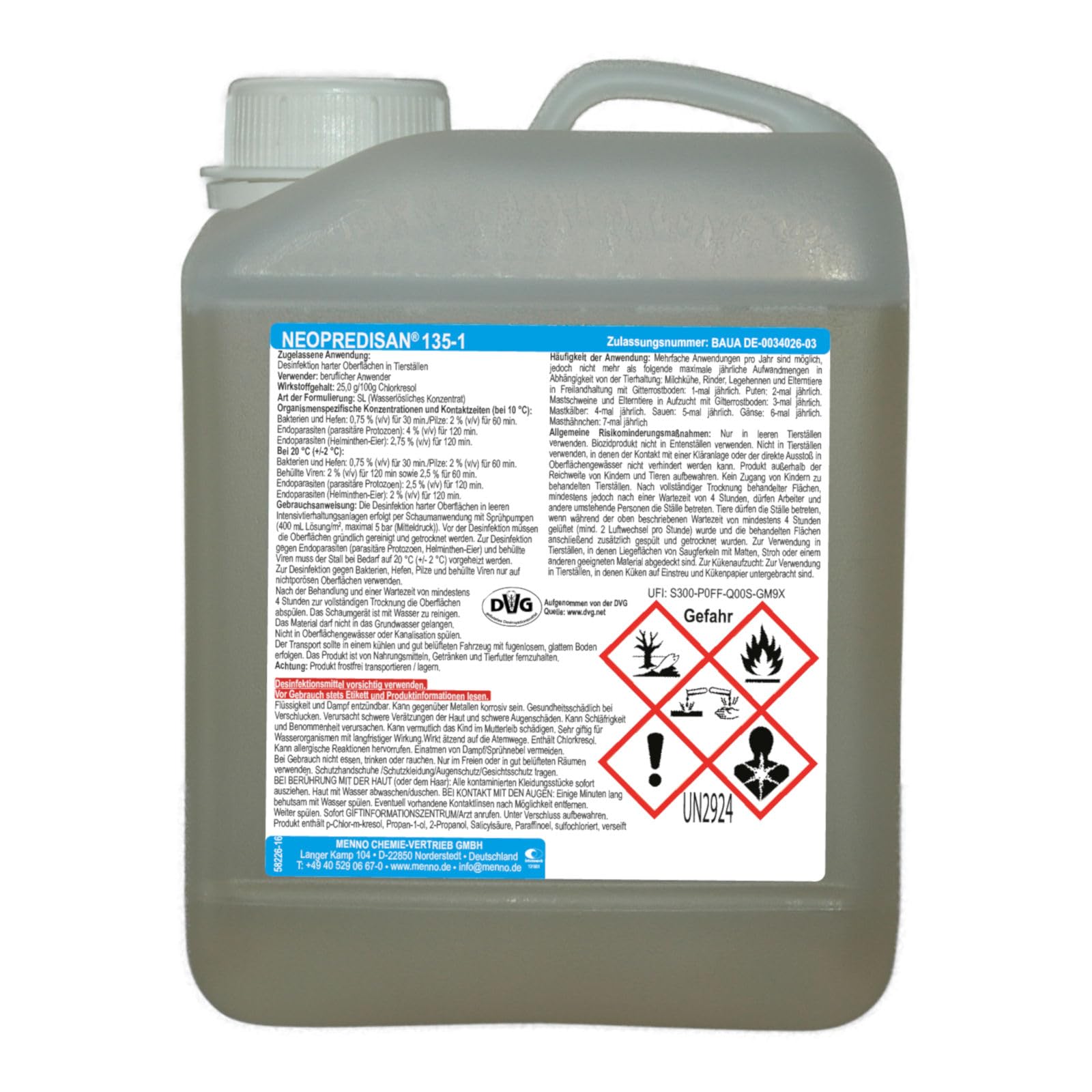 Neopredisan 135-1, Desinfektionsmittel gegen ausgeschiedene Endoparasiten - 2 kg