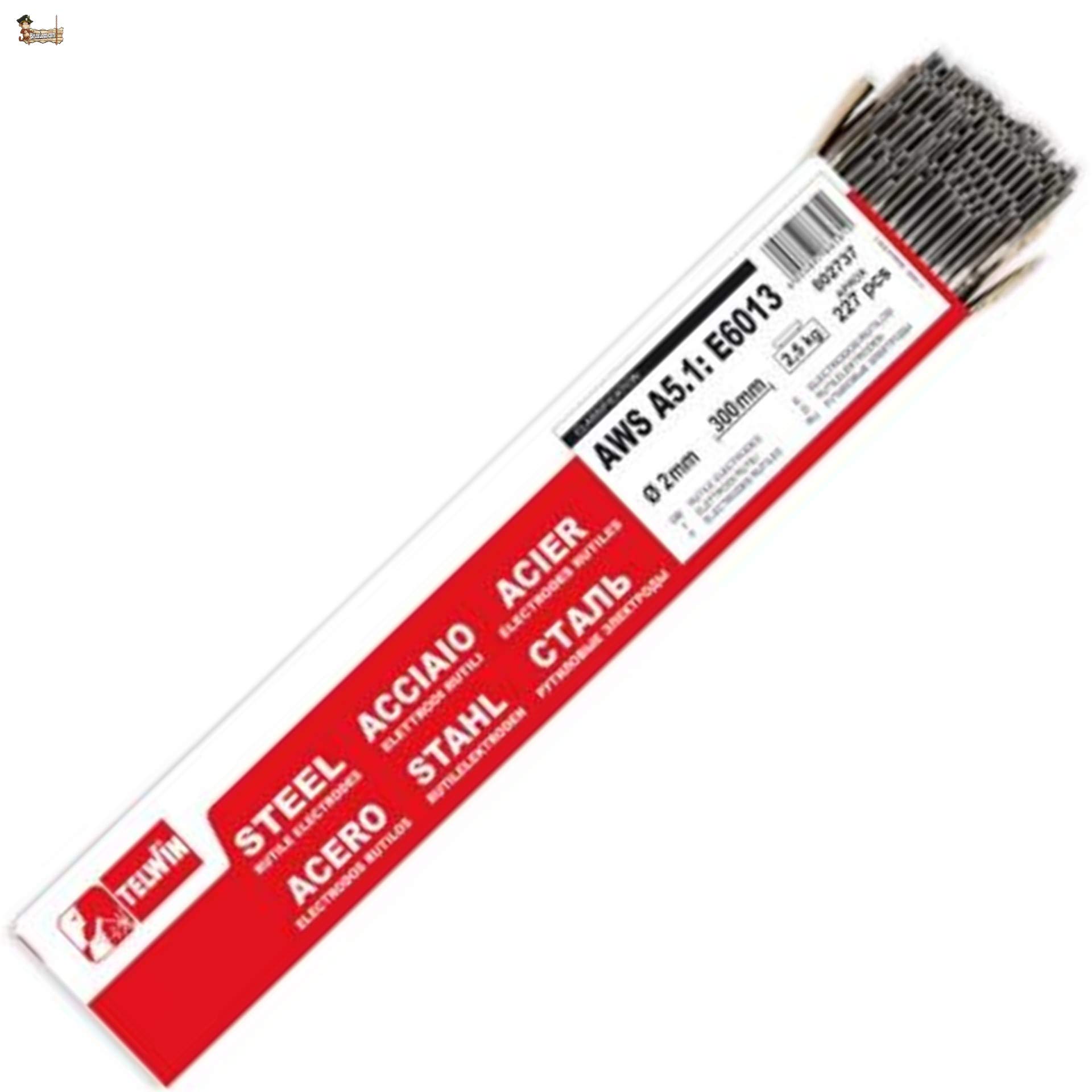 BricoLoco Electrodos soldadura rutilo para soldar hierro y acero. 2,0x300 mm. Paquete 227 uds. Proporcionan buena estabilidad del arco. Revestidos revestimiento especial. (2)