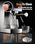 SHARDOR Espresso Machine with 20 Bar Pressure, Touchscreen Coffee Maker with Steam Wand Milk Frother, 45 Oz Water Tank, Adjustable Temperature for Cappuccino & Latte