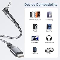 Vista 42 de Cable auxiliar USB C (paquete de 2), tipo C macho a adaptador de 3.5mm