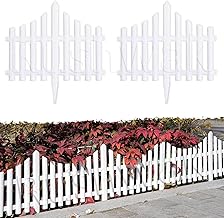 Rushwak Garden Fence Outdoor (2 Panels - 2.5ft Total Running Length) Fence for Garden Fencing Plastic PVC Durable Easy Installation Decorative Picket Fence Border Edging for Lawn Pathway & Flower Beds