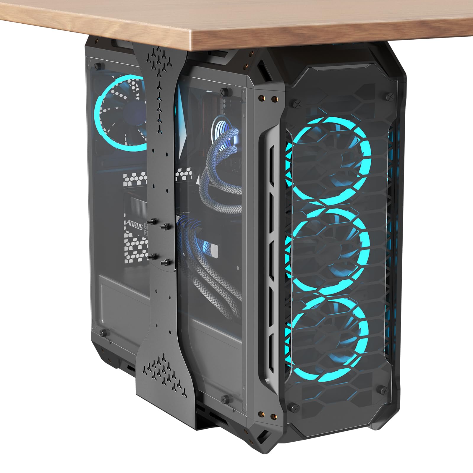 PUTORSEN Support PC sous Bureau 340 mm 35 kg Noir