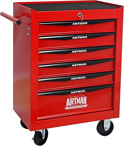 Caja de herramientas con ruedas, caja de herramientas mecánica con 6 cajones, organizador de caja de herramientas con 7 cajas de almacenamiento de