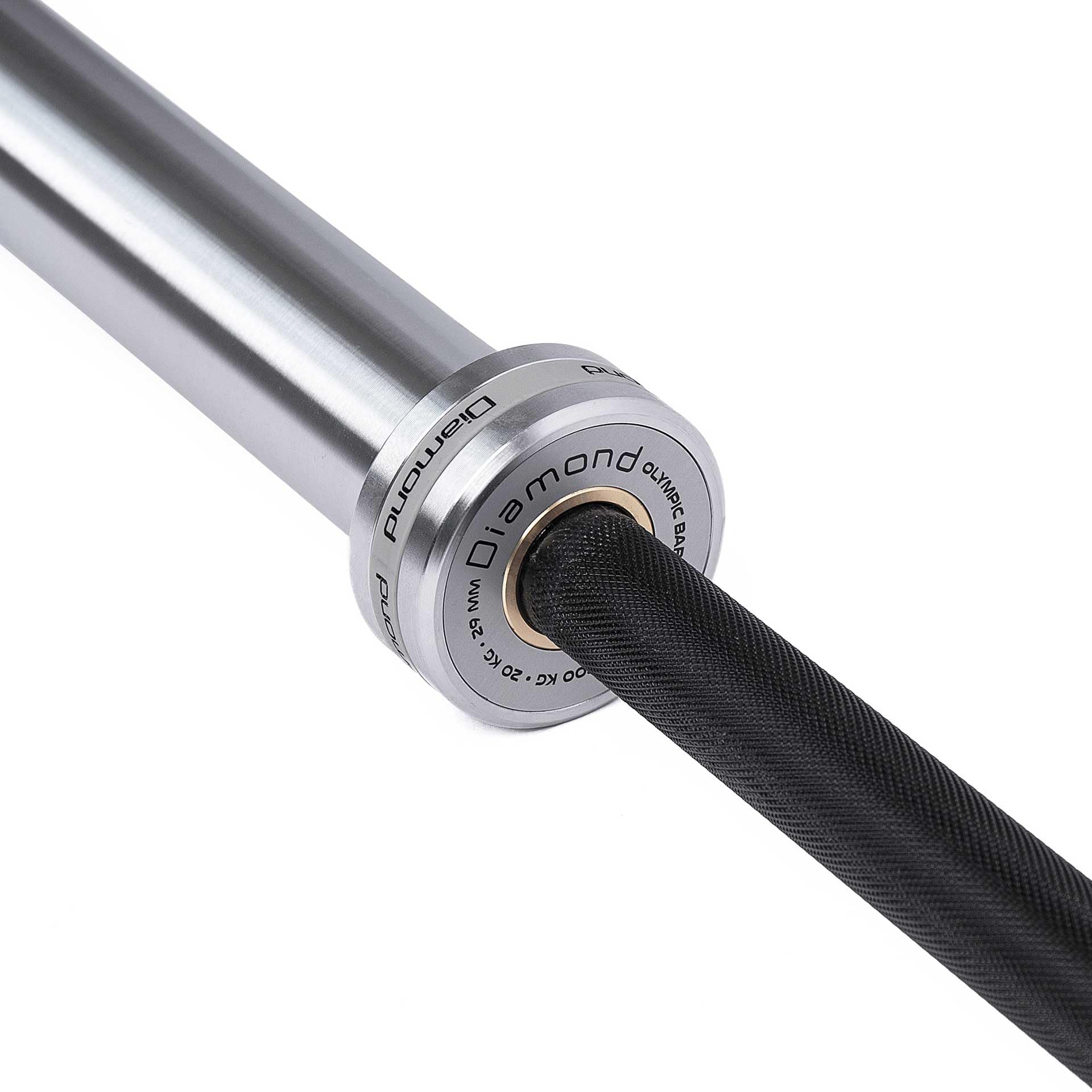 Diamond【Bilanciere Powerlifting 220 cm – 700 kg Carico】Per Dischi da 50 mm, 20 kg, 29 mm Impugnatura, Hard Chromed, Zigrinatura Centrale, 190.000 PSI, Palestra e Home Gym End Cap Quick View