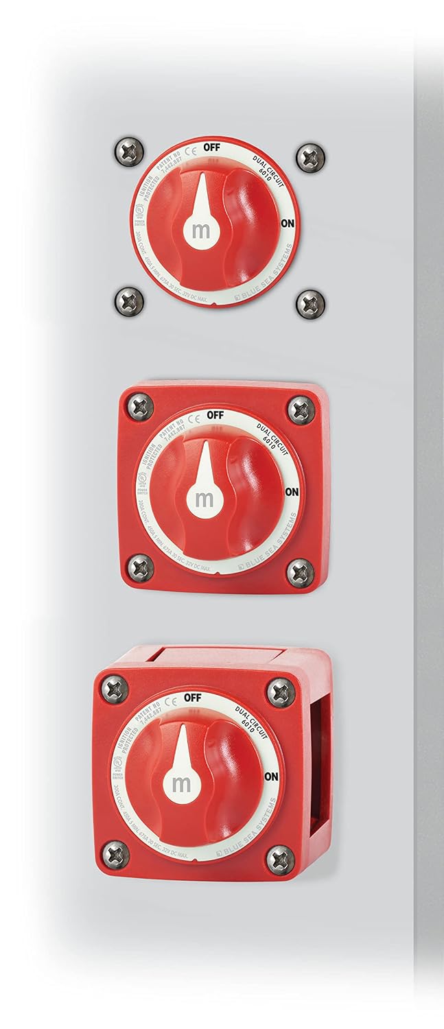 Blue Sea Systems 6010 m-Series Battery Switch Dual Circuit, Red