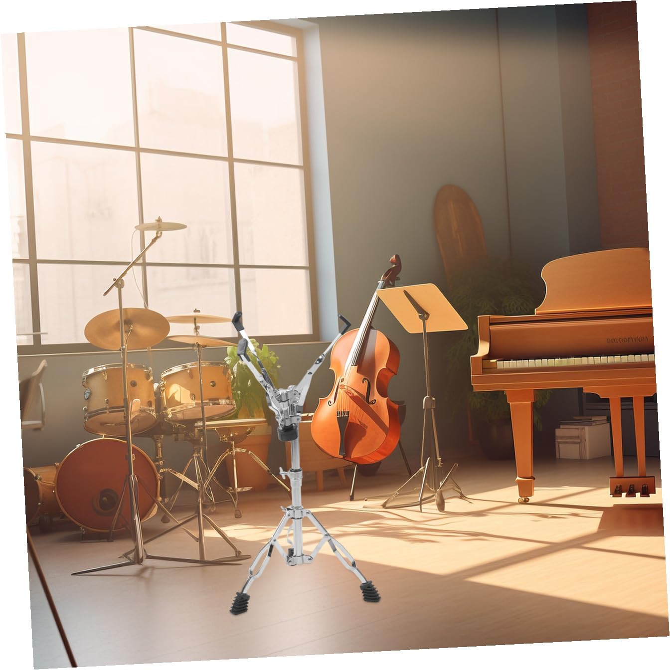 Adjustable Metal Snare Drum Stand Double-leg Bracket 22mm Diameter Drum Rack Accessories and Percussion Storage in Music Performance