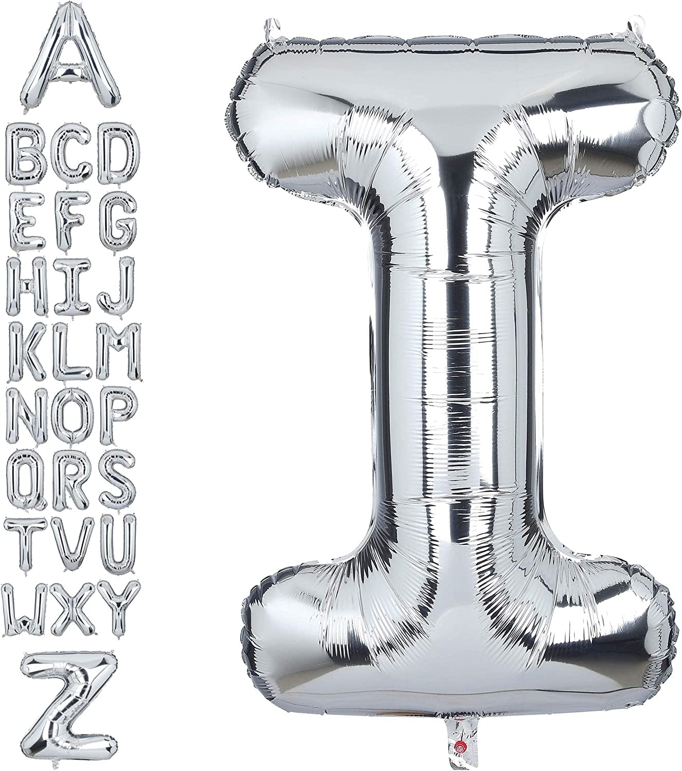 Goldedge Giant Silver Letter A Foil Helium Balloons Big Single Mylar Balloon Birthday Party Decoration Supply Baby Shower, Silver 32 Inch S229-IS