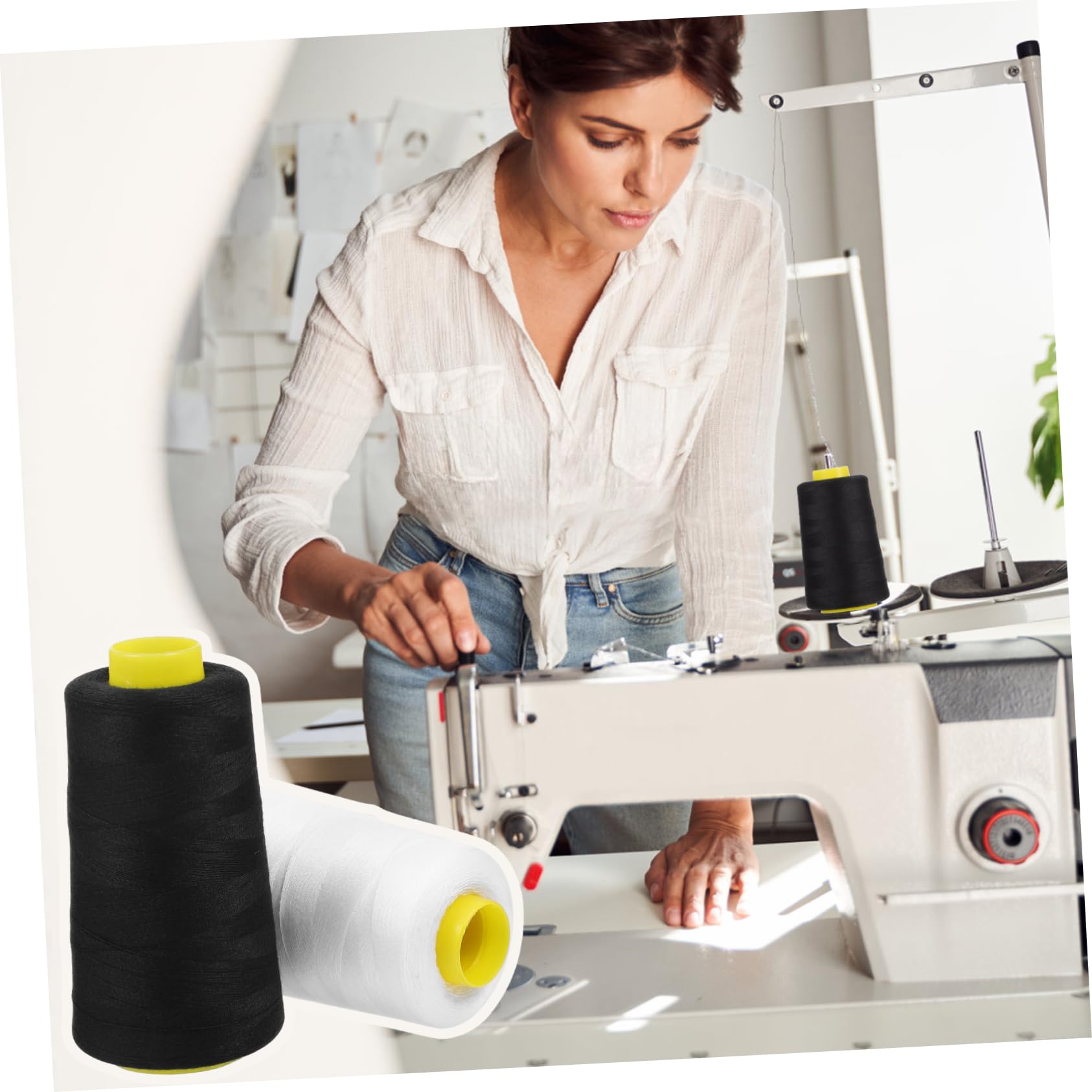 DOITOOL 3 Set Filo Per Cucito Poliestere Filo Per Macchine Da Cucire Resistente Allo Sbiadimento E Varietà Colori Per Progetti Creativi 6 Pezzi*3