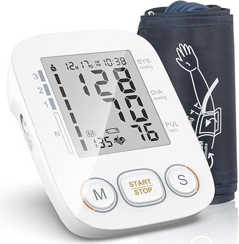Blood Pressure Monitor for Home Use, Upper Arm Blood Pressure Machine with Large Cuff, Blood Pressure Machine, Adjustable Arm Cuff 8.7"-16.5",Large Display, 2 * 500 Readings Memory