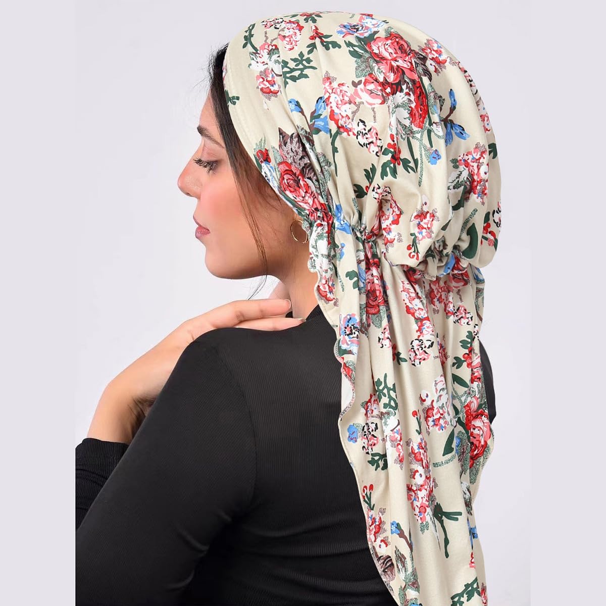 Pre -tied Bandana Headscarf Print Slip On Turban Hats Women Headwrap Caps Cancer Chemo Beanies Skull Headwear - Image 9