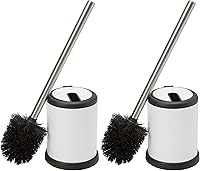 Vista 14 de Bath Bliss Escobilla de inodoro y soporte Tapa con cierre automático Cabezal de 360 grados Limpieza de baño Tamaño compacto Almacenamiento