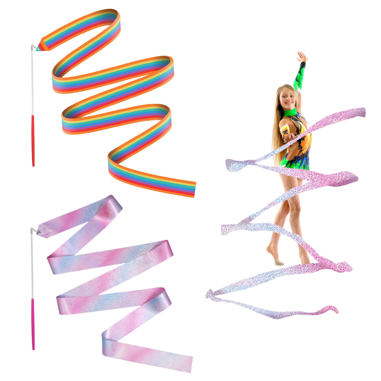 Rosa con lentejuelas y colorido