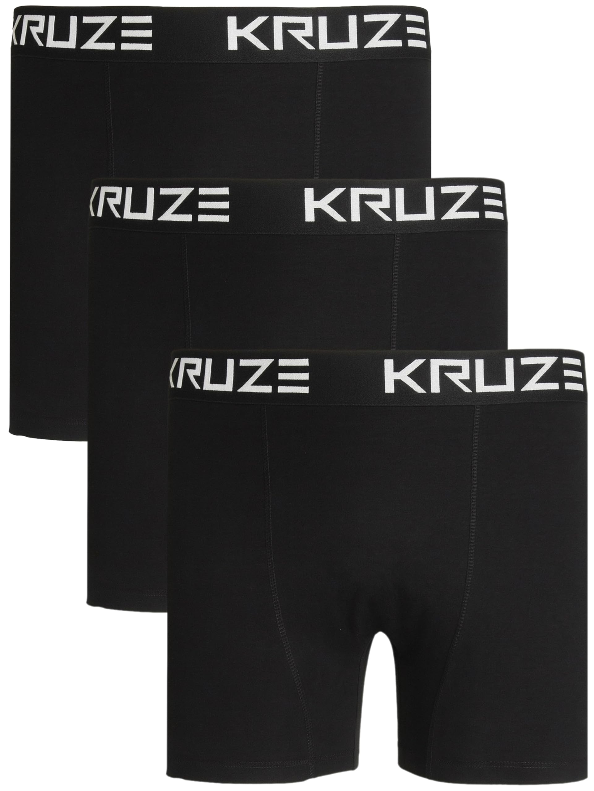 Brand Kruze Men's Black (3 Pack) Boxer Shorts 3 Pack Casual Cotton Stretchy Boxers Underpants Multipack Underwear Set No Itchy Labels Kzbx161 Boxers Blk (3Pk) M