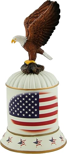 Campana musical patriótica de la independencia con un águila calva americana