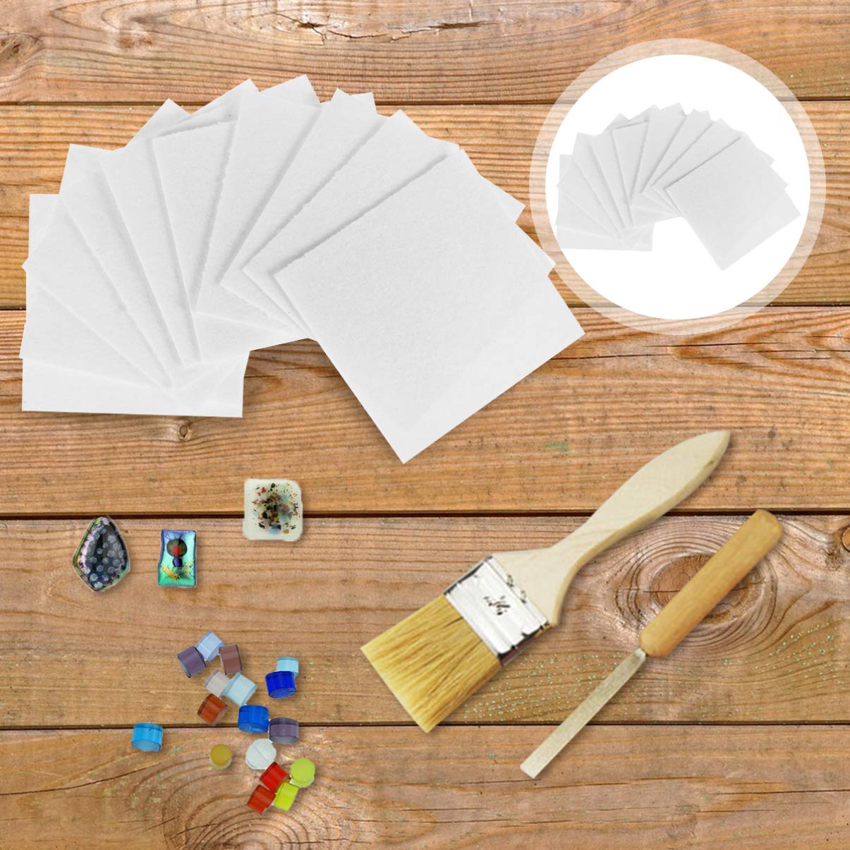 EXCEART 60 Blatt Glas-schmelz Papier Rundes Glas Ofen Papier Für Fusing Papier Stoff Holzofen Dichtungspapier Brennpapier Für Keramik Keramisches Fixierpapier 7c Glasteller Runden Weiß