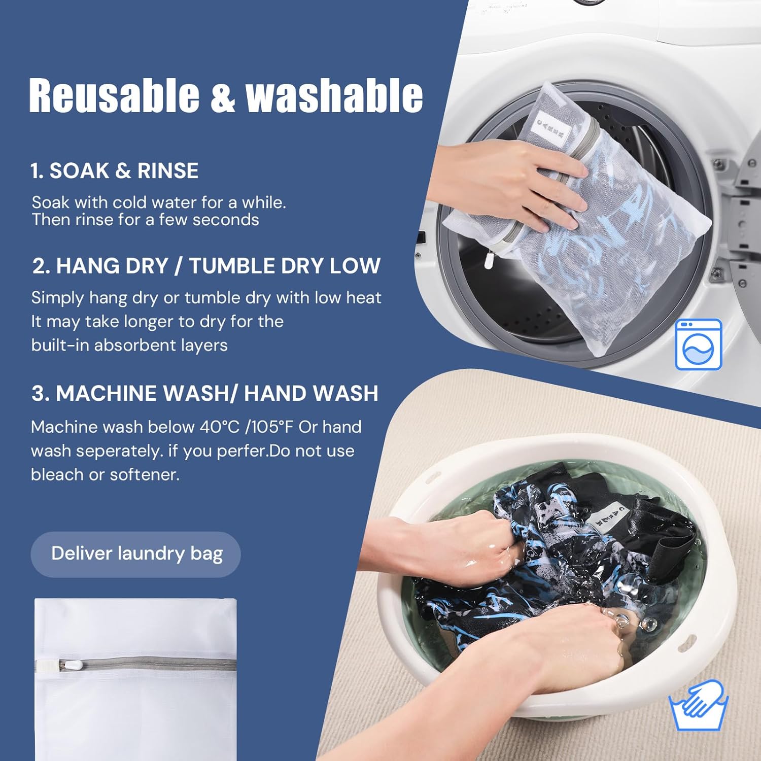 Carer Washable Incontinence Underwear for Men Reusable Mens Urinary Incontinence Box Briefs for Bladder Leak Protection 100ml Front Absorbency Cotton Leakproof Underwear Pattern S - Image 6